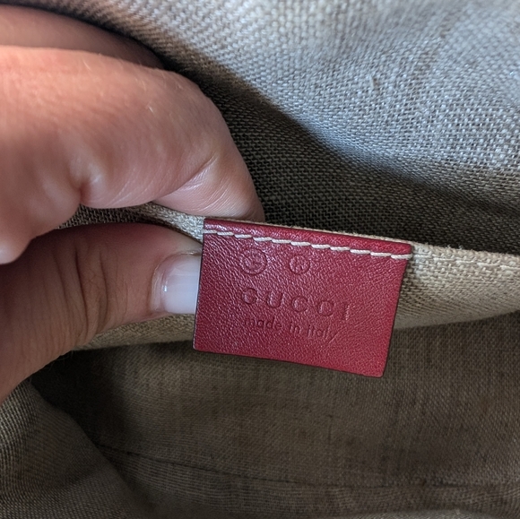 Gucci mini satchel *Red *Leather *GG Embossed - Picture 14 of 14